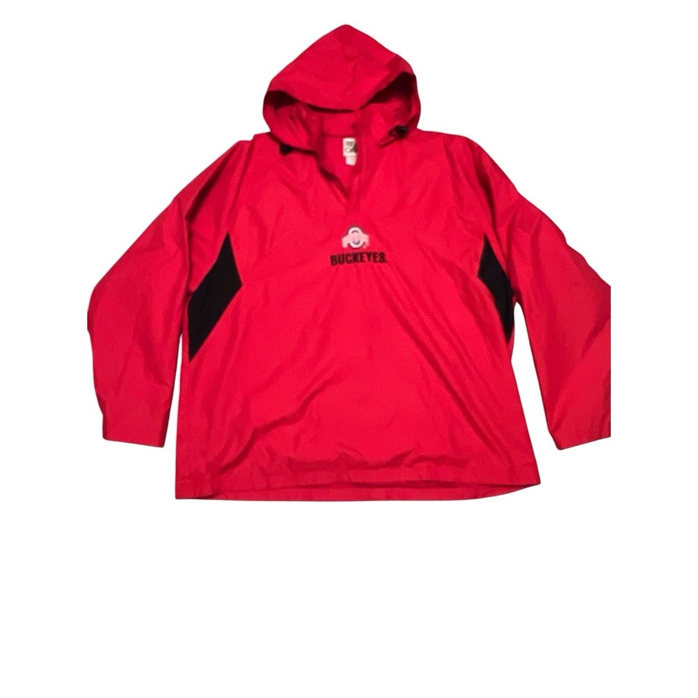 Ohio State Buckeyes Red Pullover Windbreaker Jacket XL Hooded‎ Red Oak - Picture 2 of 7